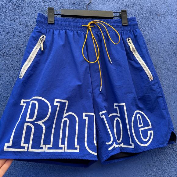 rhude royal blue swim trunk jogging short - Picture 1 of 4